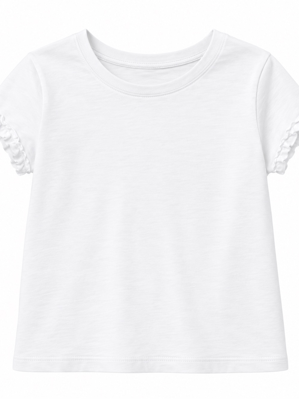 Cat & Jack white Ruffle Sleeve Short-Sleeve Tee